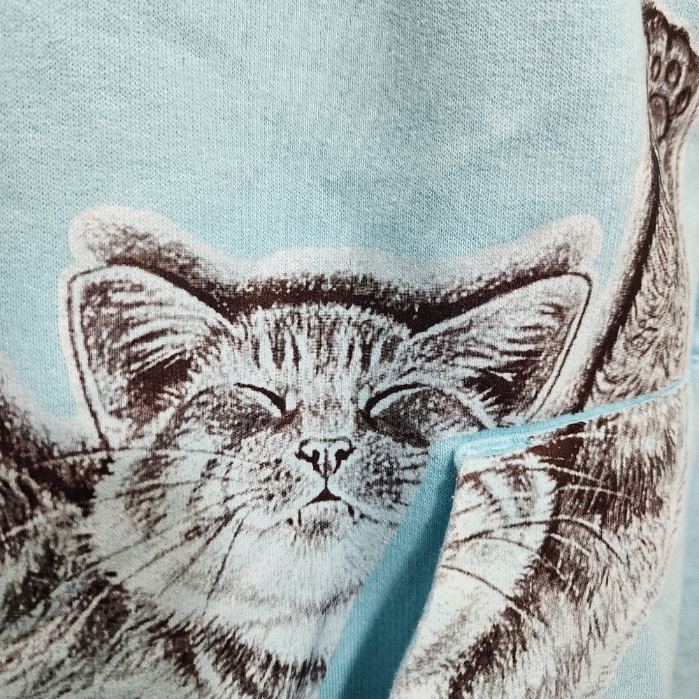Pacific & Co sleeping cat graphic oversized full zip sweatshirt jacket size L - Picture 10 of 11